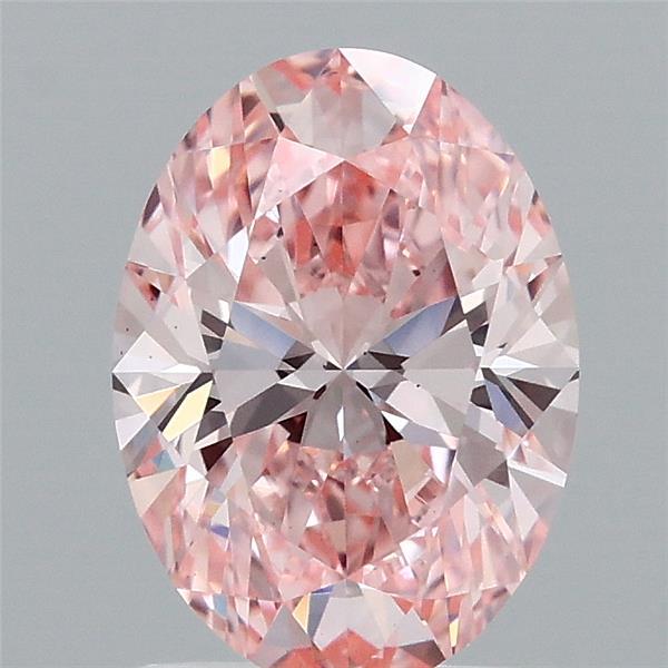 1.52ct Oval FANCY VIVID PINK VS2 Lab Created Diamond