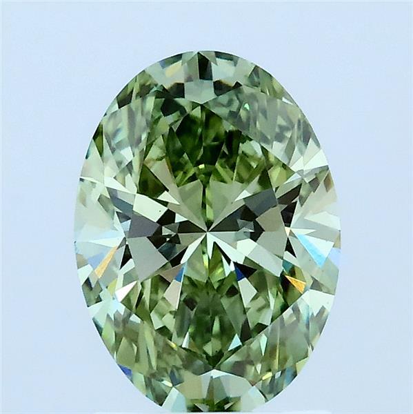 1.58ct Oval FANCY VIVID GREEN VVS2 Lab Created Diamond