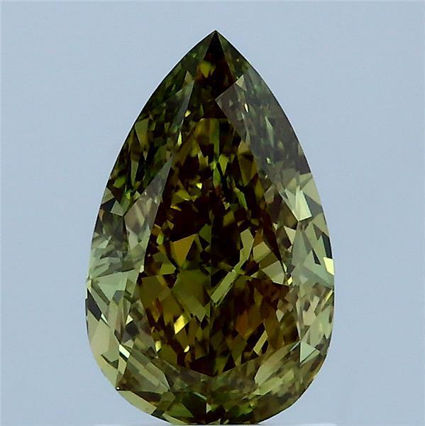 1.54ct Pear FANCY INTENSE GREEN VVS2 Lab Created Diamond