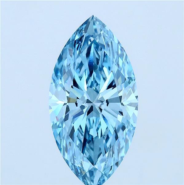 3.02ct Marquise FANCY VIVID BLUE VS1 Lab Created Diamond