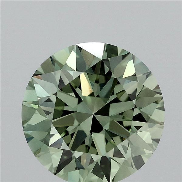 3.01ct Round FANCY VIVID GREEN VVS2 Lab Created Diamond