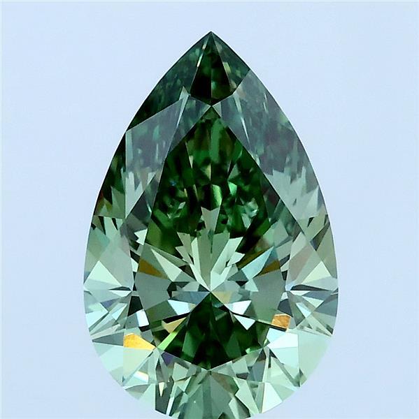2.25ct Pear FANCY VIVID GREEN VS1 Lab Created Diamond