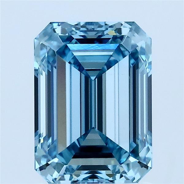 1.93ct Emerald FANCY VIVID BLUE VVS2 Lab Created Diamond