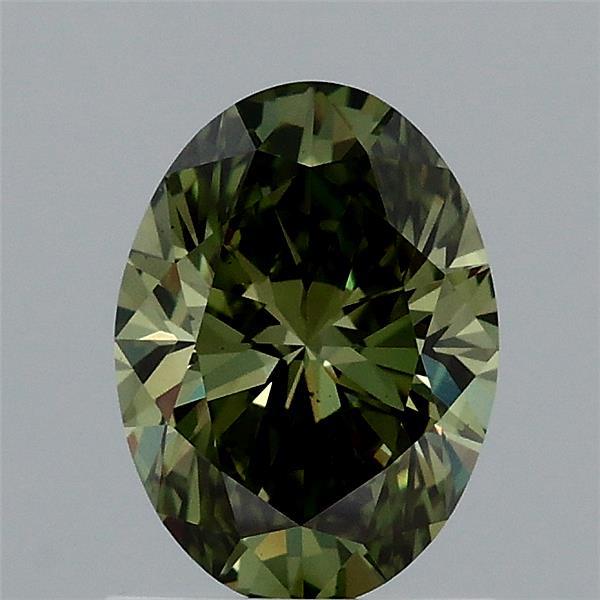 1.06ct Oval FANCY VIVID GREEN VS2 Lab Created Diamond