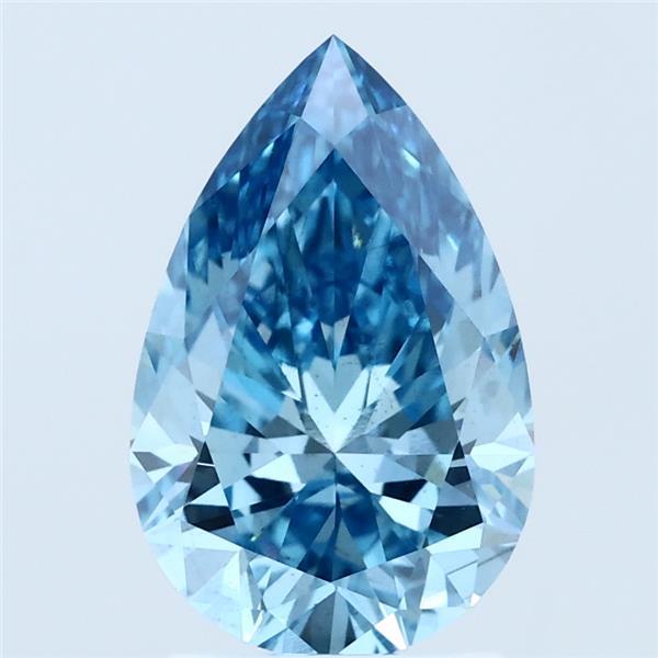 2.08ct Pear FANCY VIVID BLUE VS2 Lab Created Diamond