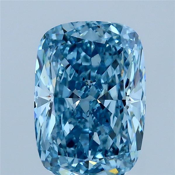 2.14ct Cushion FANCY VIVID BLUE VS2 Lab Created Diamond