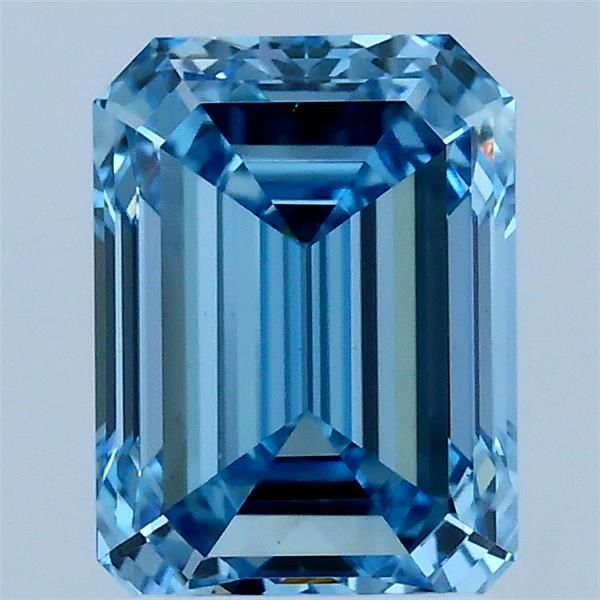 2.01ct Emerald FANCY VIVID BLUE VS1 Lab Created Diamond