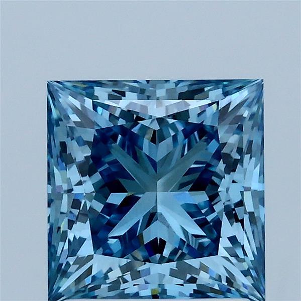 2.07ct Princess FANCY VIVID BLUE VVS2 Lab Created Diamond