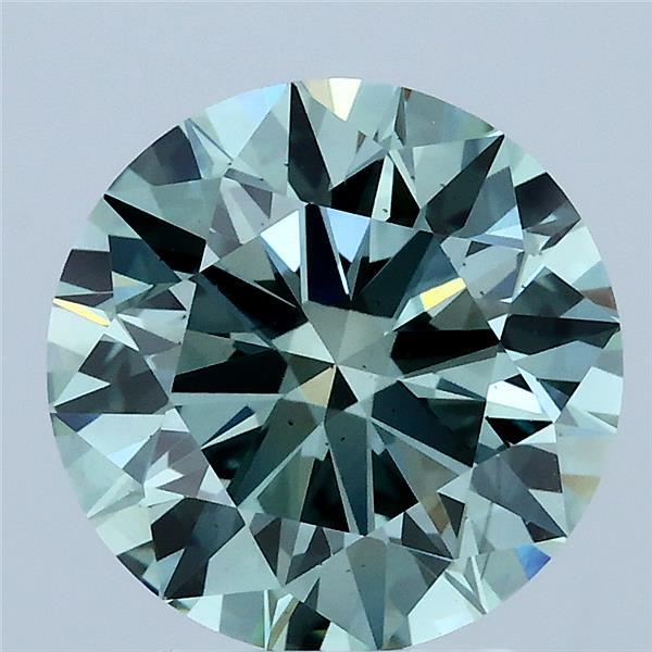 3.02ct Round FANCY INTENSE GREEN VS2 Lab Created Diamond