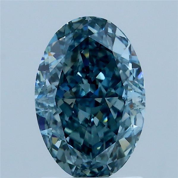 2.05ct Oval FANCY VIVID BLUE VS1 Lab Created Diamond
