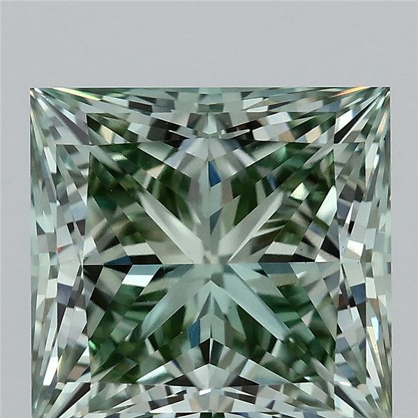 4.77ct Princess FANCY INTENSE GREEN VS1 Lab Created Diamond