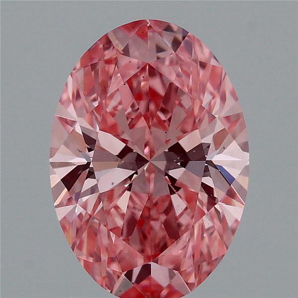 1.57ct Oval FANCY VIVID PINK VS1 Lab Created Diamond