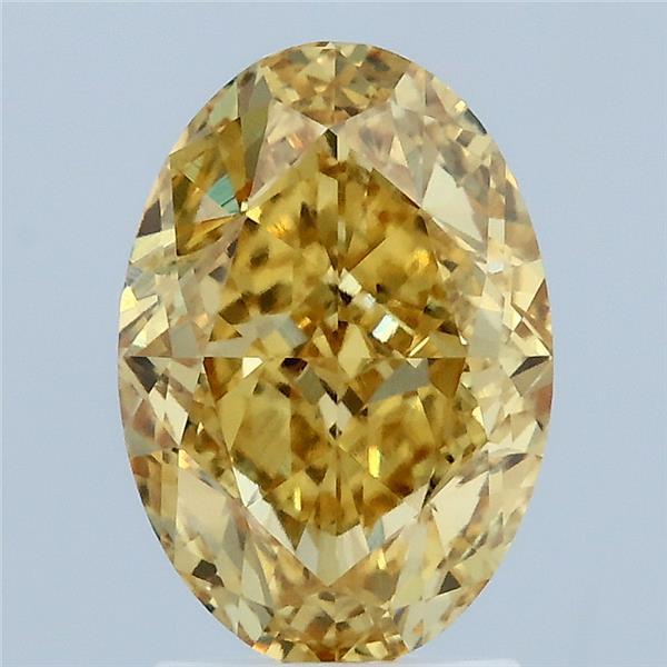 2.71ct Oval FANCY INTENSE YELLOW VVS2 Lab Created Diamond