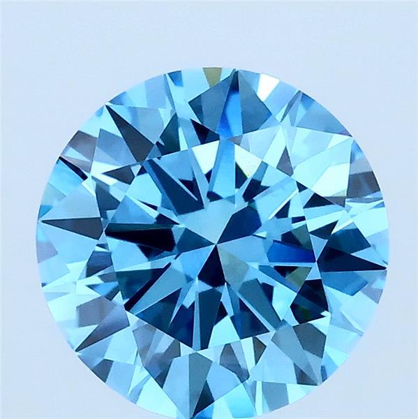 2ct Round FANCY VIVID BLUE VVS2 Lab Created Diamond