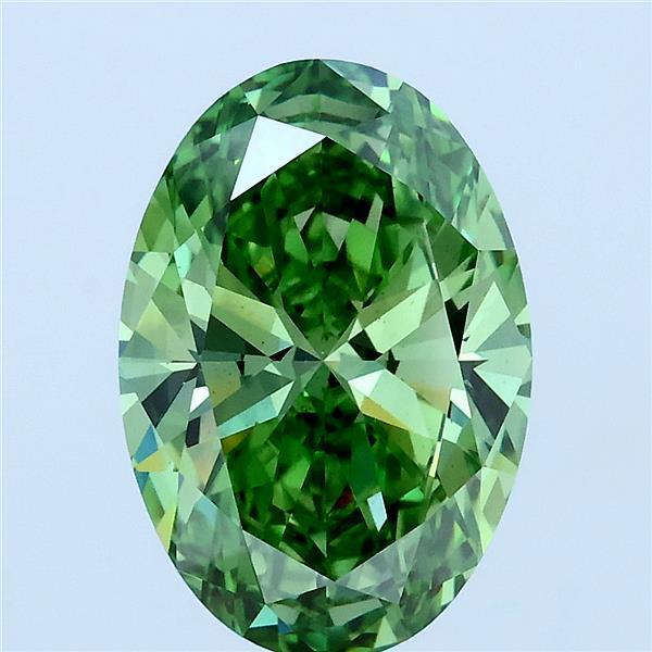 3ct Oval FANCY VIVID GREEN VS2 Lab Created Diamond