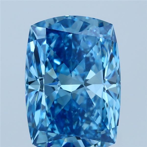 3.1ct Cushion FANCY VIVID BLUE VVS2 Lab Created Diamond