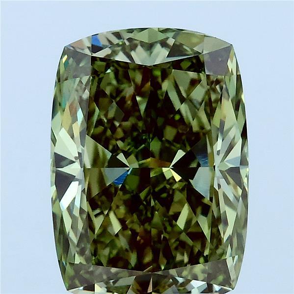 4ct Cushion FANCY VIVID GREEN VVS2 Lab Created Diamond