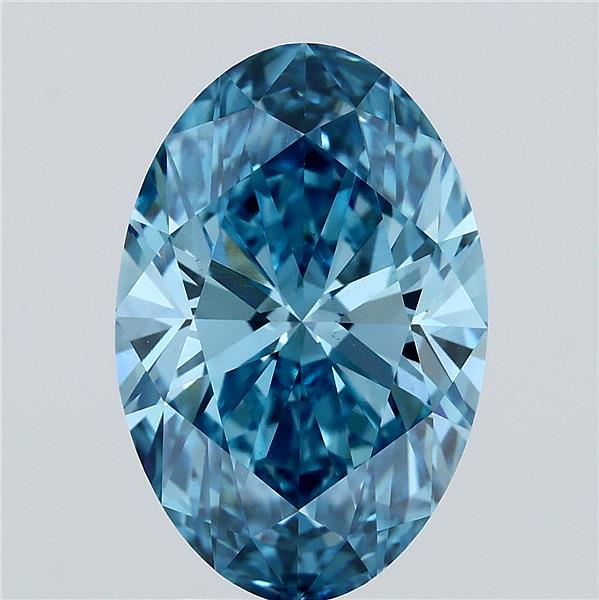 5.08ct Oval FANCY VIVID BLUE VS1 Lab Created Diamond