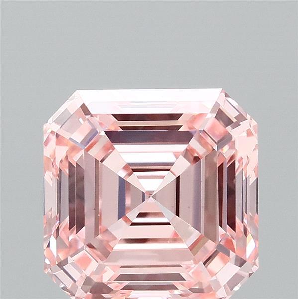 2.91ct Asscher FANCY VIVID PINK VS1 Lab Created Diamond