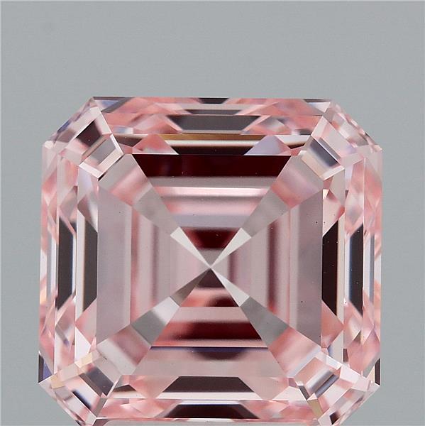 4.27ct Asscher FANCY INTENSE PINK VVS2 Lab Created Diamond