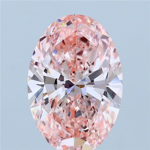 3ct Oval FANCY VIVID PINK VVS2 Lab Created Diamond