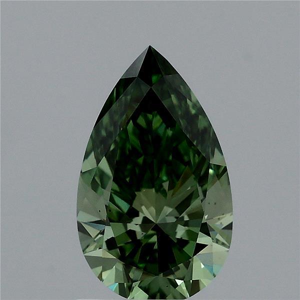 1.11ct Pear FANCY VIVID GREEN VS2 Lab Created Diamond