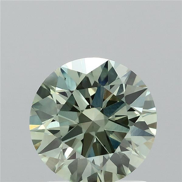 1.42ct Round FANCY VIVID GREEN VS1 Lab Created Diamond