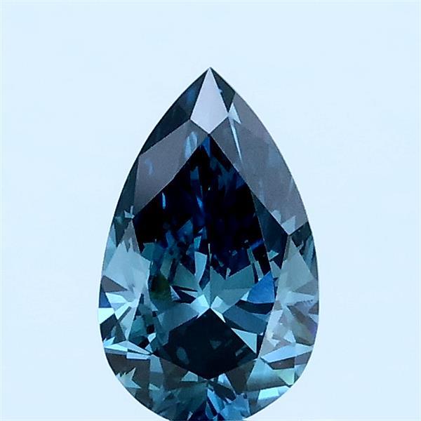 0.53ct Pear FANCY VIVID GREENISH BLUE VS2 Lab Created Diamond