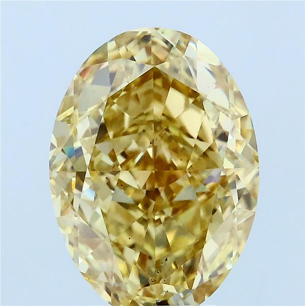 4.02ct Oval FANCY INTENSE YELLOW VS2 Lab Created Diamond