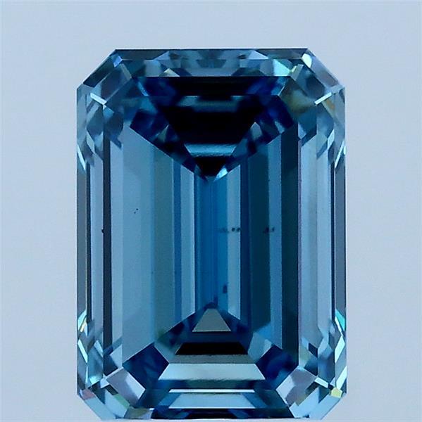 2.26ct Emerald FANCY VIVID BLUE VS2 Lab Created Diamond