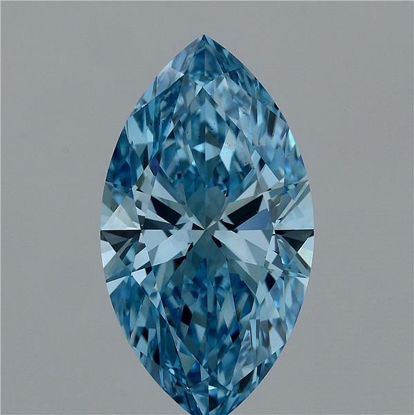 6.03ct Marquise FANCY VIVID BLUE VS2 Lab Created Diamond