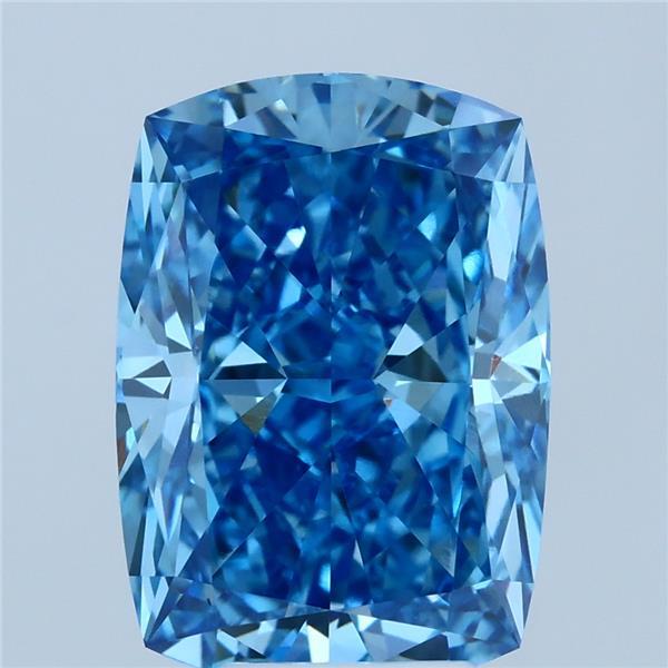 5.05ct Cushion FANCY VIVID BLUE VS1 Lab Created Diamond