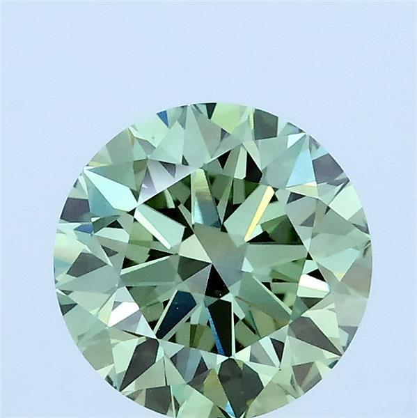 1.5ct Round FANCY VIVID GREEN VVS2 Lab Created Diamond