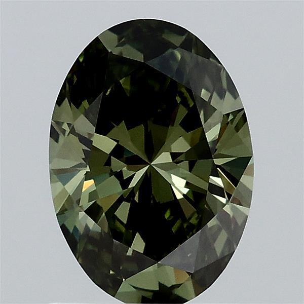 1.01ct Oval FANCY VIVID GREEN VS1 Lab Created Diamond