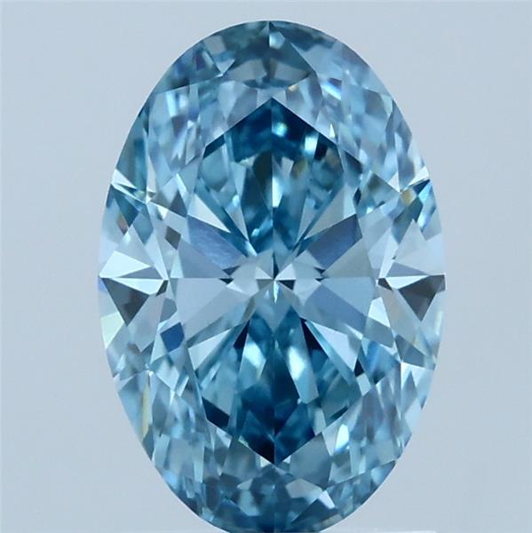 1.5ct Oval FANCY VIVID BLUE VS1 Lab Created Diamond