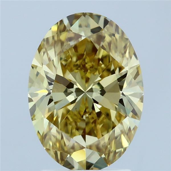 2.43ct Oval FANCY INTENSE YELLOW VVS2 Lab Created Diamond