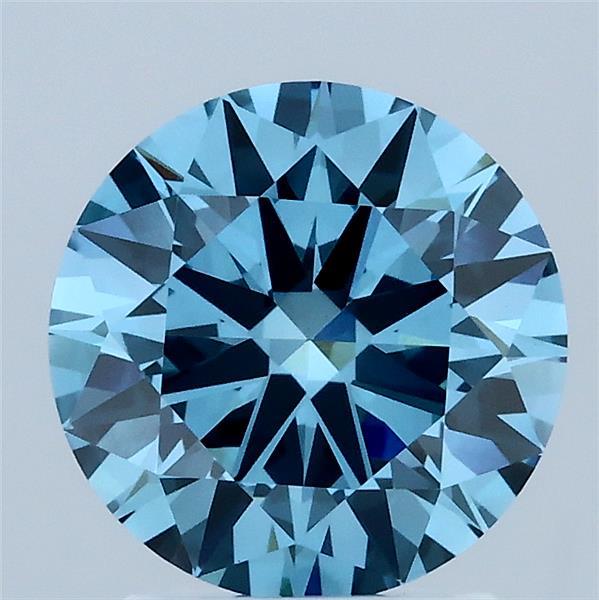 2.02ct Round FANCY VIVID BLUE VS1 Lab Created Diamond