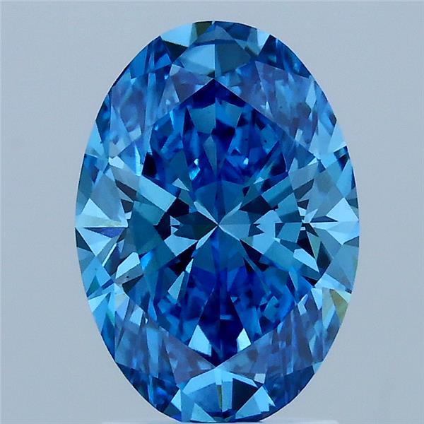 2.05ct Oval FANCY VIVID BLUE VS1 Lab Created Diamond