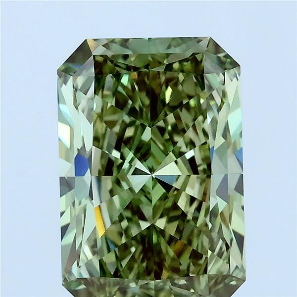 3.06ct Radiant FANCY VIVID GREEN VVS2 Lab Created Diamond