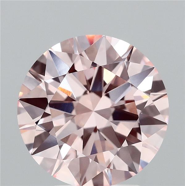 3.9ct Round FANCY INTENSE PINK VVS1 Lab Created Diamond