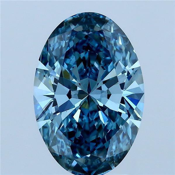 3.1ct Oval FANCY VIVID BLUE VS1 Lab Created Diamond