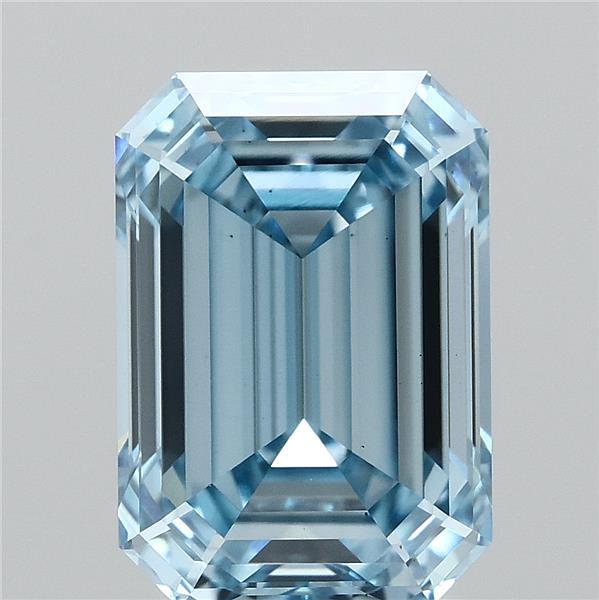 2.92ct Emerald FANCY VIVID BLUE VS1 Lab Created Diamond