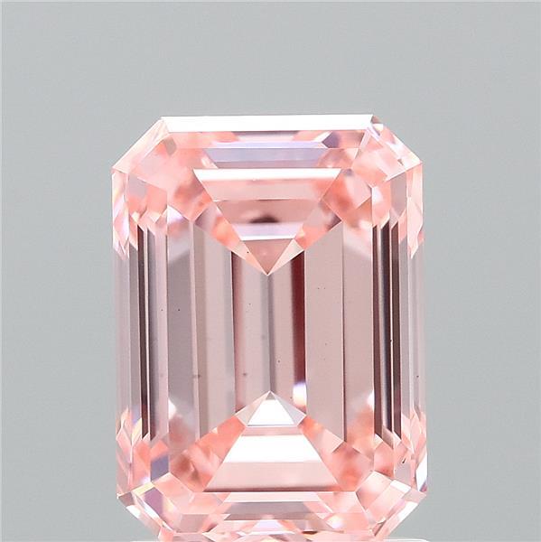 2ct Emerald FANCY INTENSE PINK VS1 Lab Created Diamond
