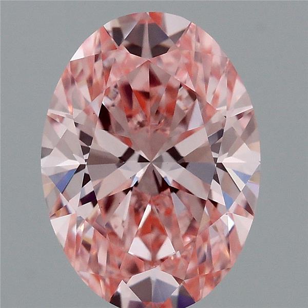 1.85ct Oval FANCY VIVID PINK VS1 Lab Created Diamond