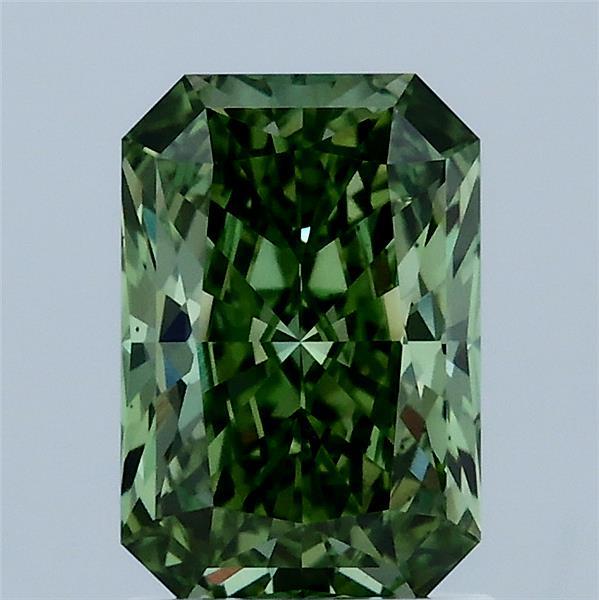 1.57ct Radiant FANCY VIVID GREEN VS1 Lab Created Diamond
