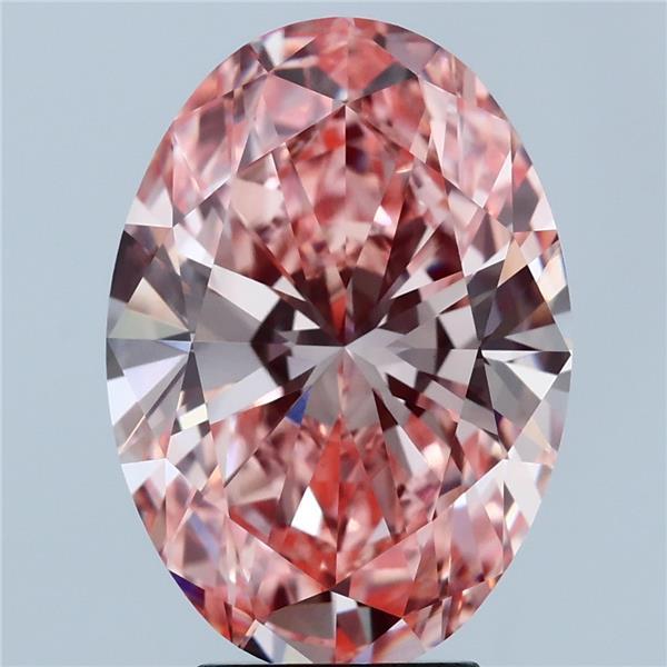 5.03ct Oval FANCY VIVID PINK VVS2 Lab Created Diamond