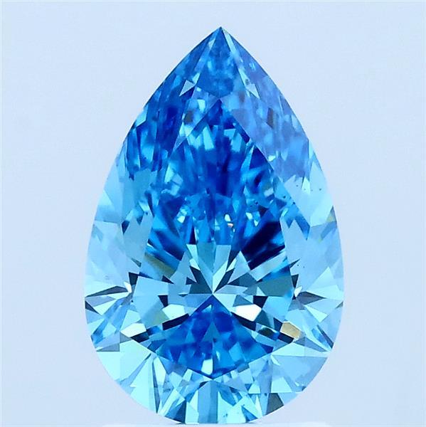 1.37ct Pear FANCY VIVID BLUE VS1 Lab Created Diamond