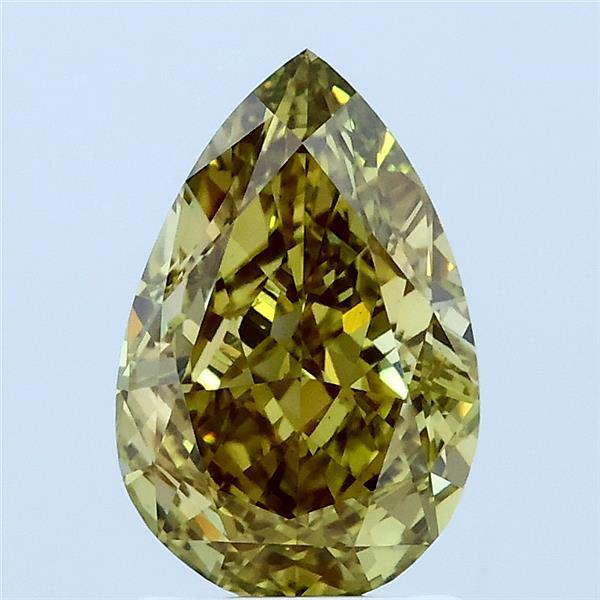 2.03ct Pear FANCY INTENSE YELLOW GREEN VS1 Lab Created Diamond