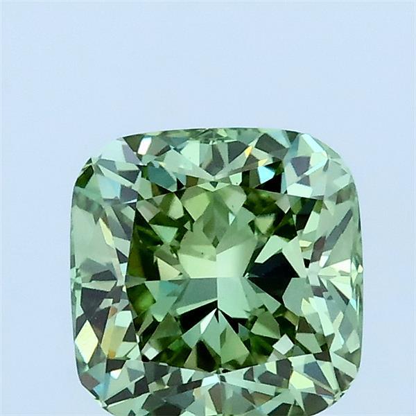 1.5ct Cushion FANCY VIVID GREEN VS1 Lab Created Diamond