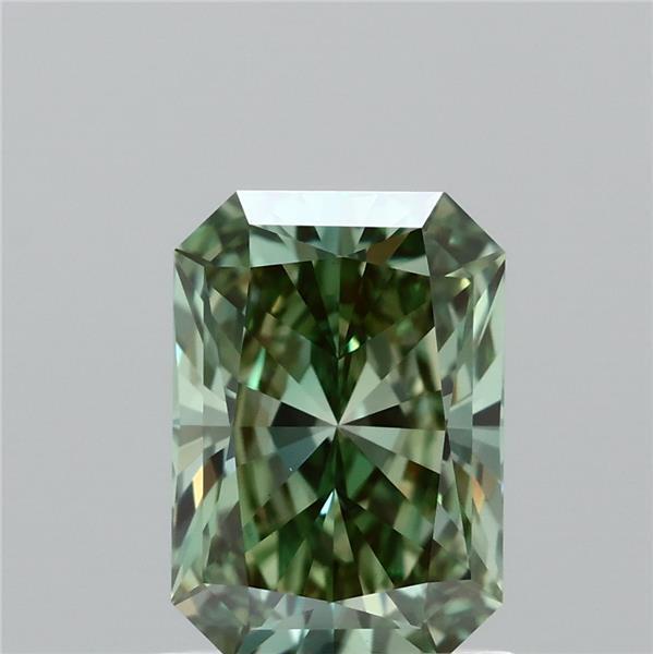 1.13ct Radiant FANCY VIVID GREEN VVS2 Lab Created Diamond